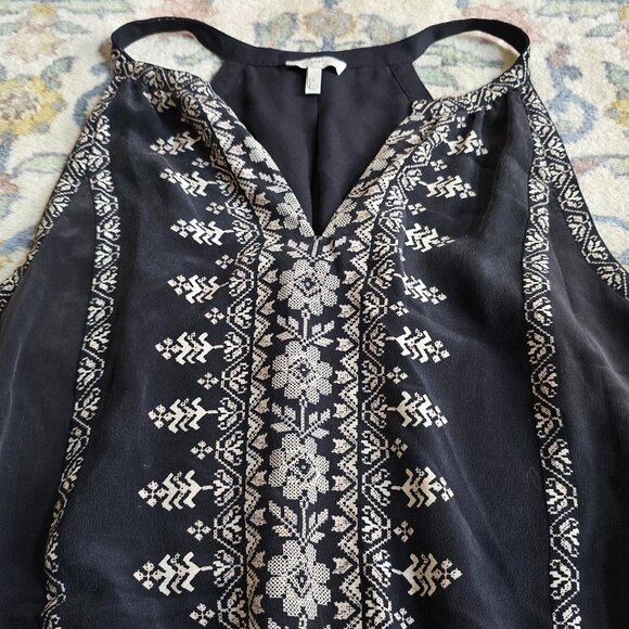 Joie Silk Bohemian Patterned Mini Dress Women's L - Picture 5 of 9